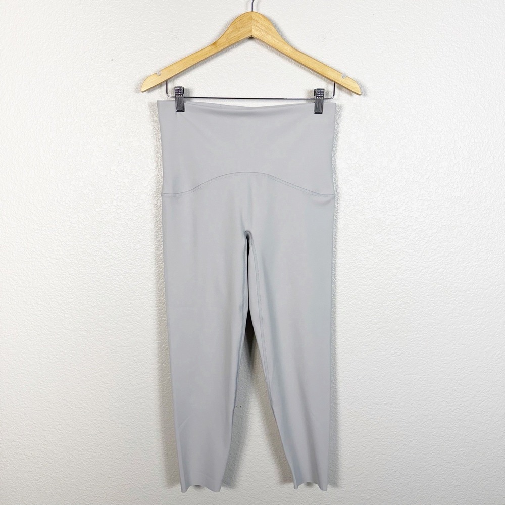 Spanx Leggings Size Large Booty Boost Compression Cloudy Grey Yoga Gym